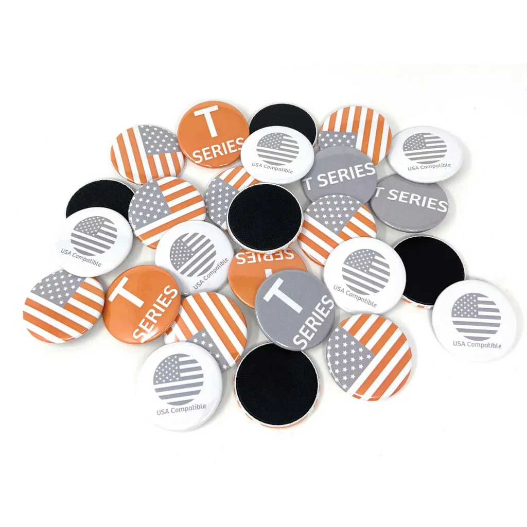 1 3/4 inch (44mm) Round USA T Series Medallion Button Badge Components - Pack of 100