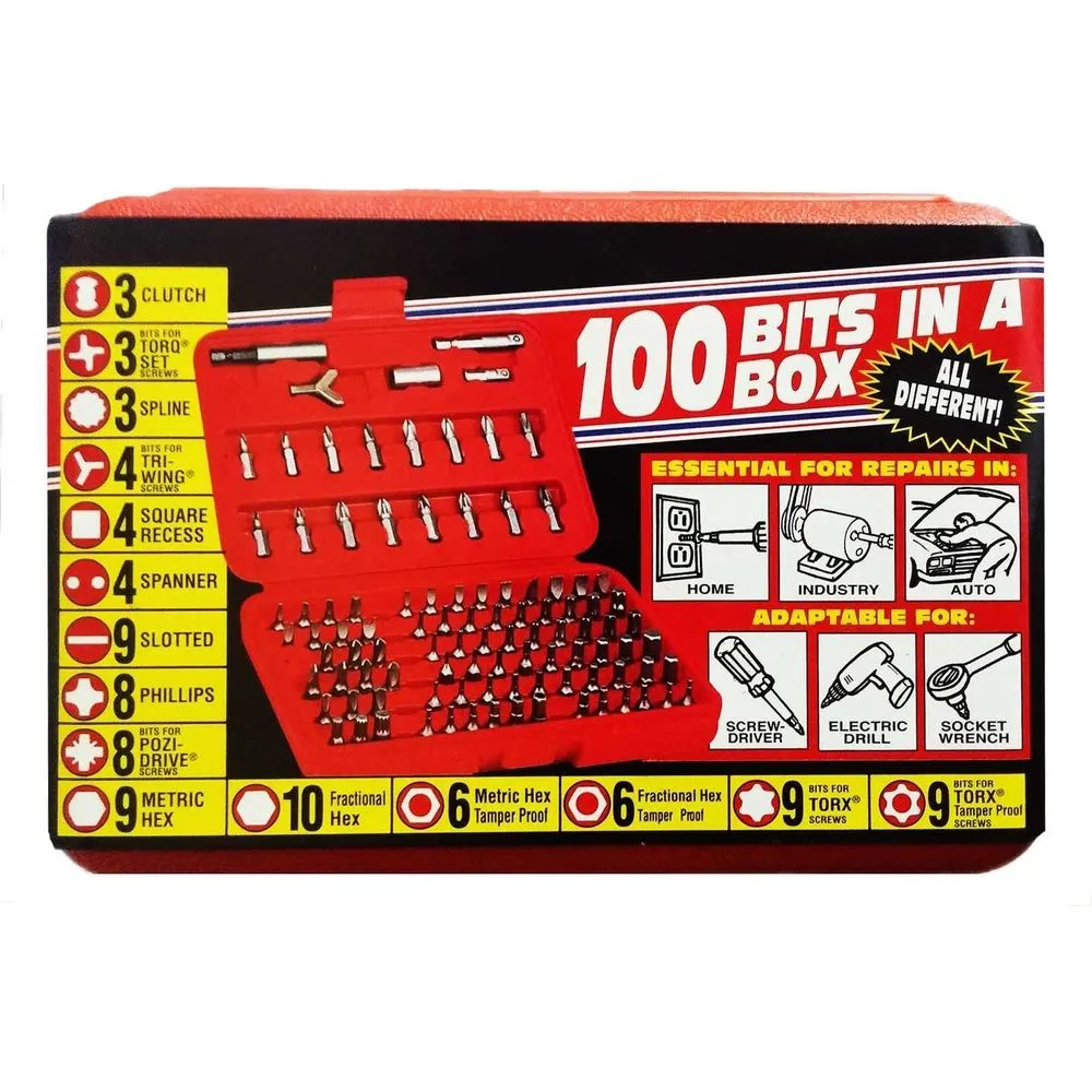 100 pcs. Screwdriver Bit Set