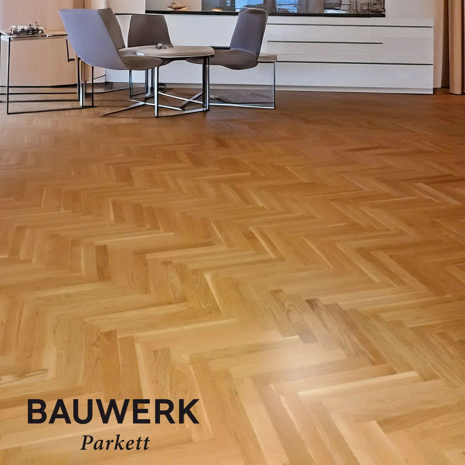 27,90€ mq ***STOCK AD ESAURIMENTO*** Bancali da 50mq di  Prefinito BAUWERK Monopark Rovere Spina 9,6x65x455 Verniciato (non nodato)