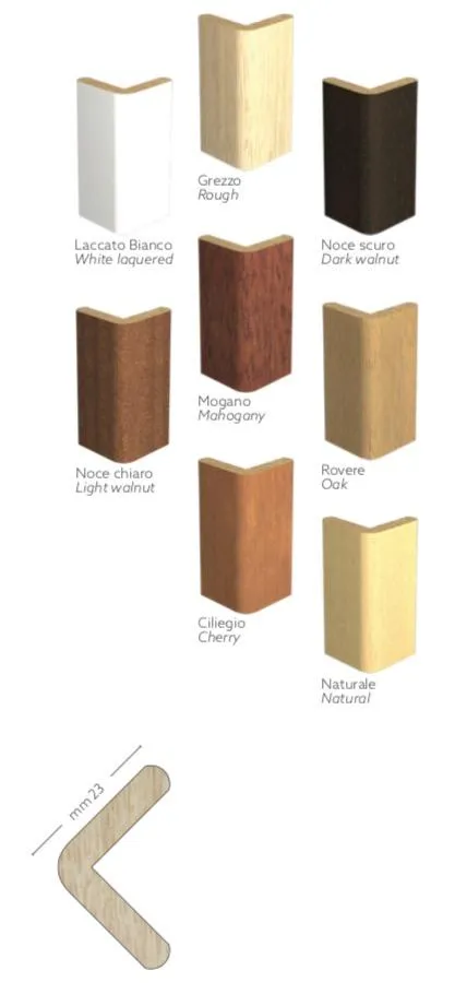 Optimized Title: Premium Solid Ayous Wood L-Shaped Corner Profile 23x23mm - 90ML Paraspigolo