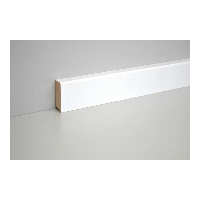 96ML BATTISCOPA 50X13 in legno MASSELLO taglio quadro bianco