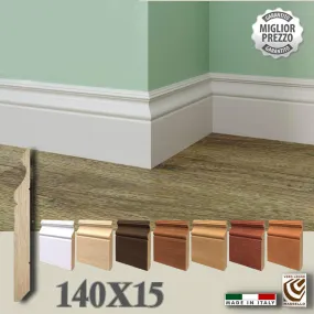 96ML BATTISCOPA in legno MASSELLO DUCALE ALEXANDER 140X15