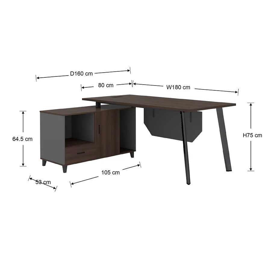 Alice 180 cm Fix Executive Desk