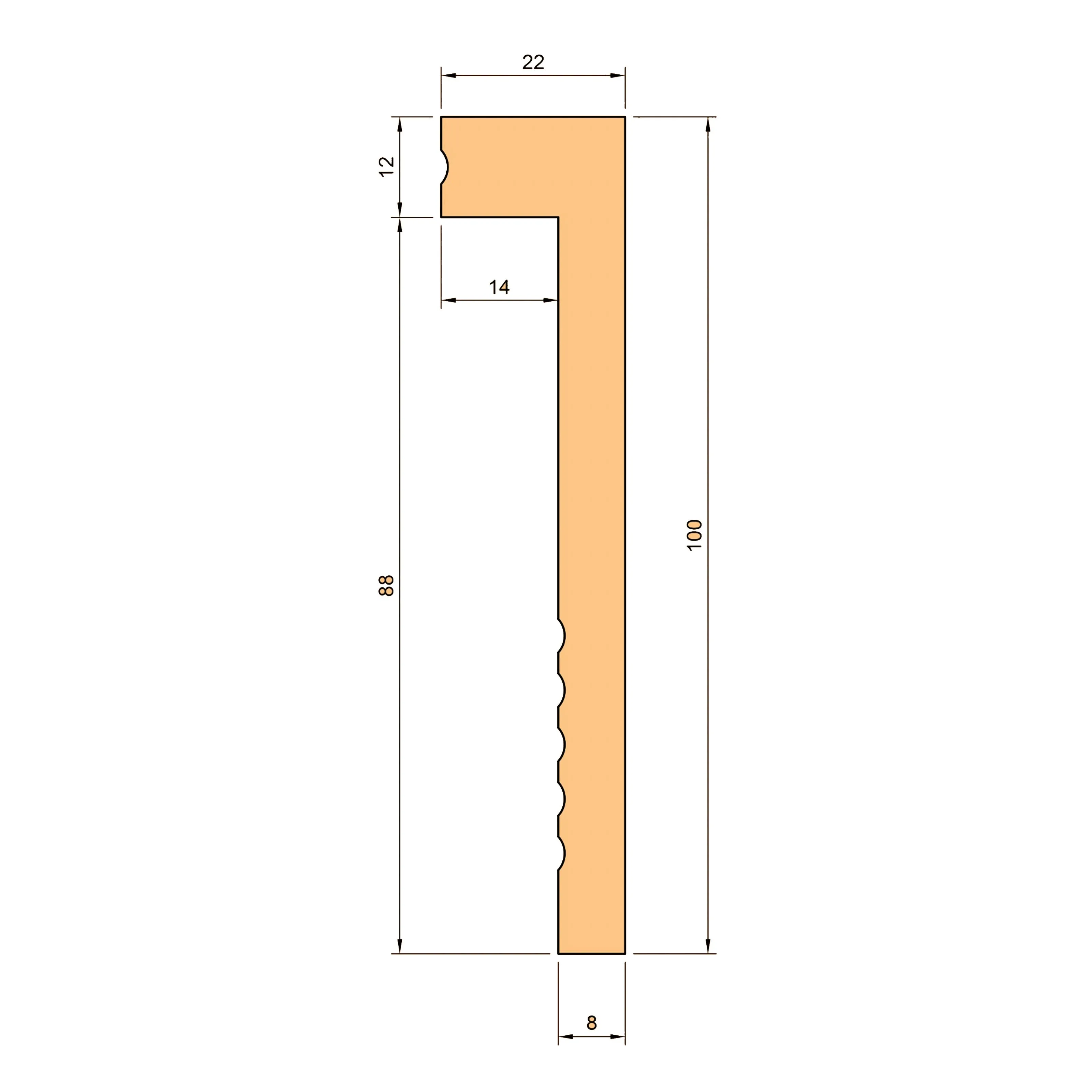 Battiscopa coprimarmo copribattiscopa BIANCO 100x22x2000mm in POLIMERI - Polistrutturato