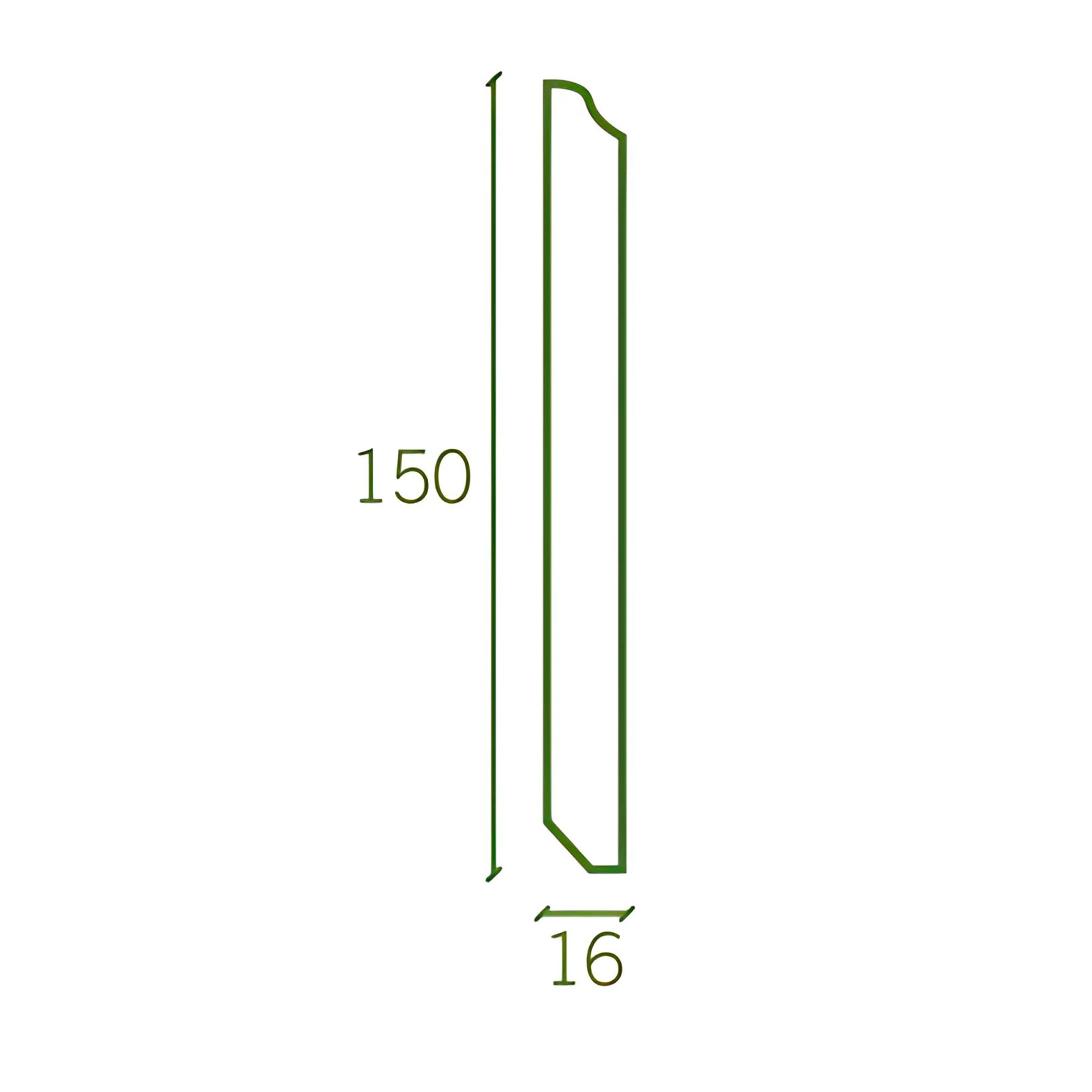 Battiscopa fibra di legno 150X16mm QUEEN VICTORIA Laccato bianco 9010 o grezzo