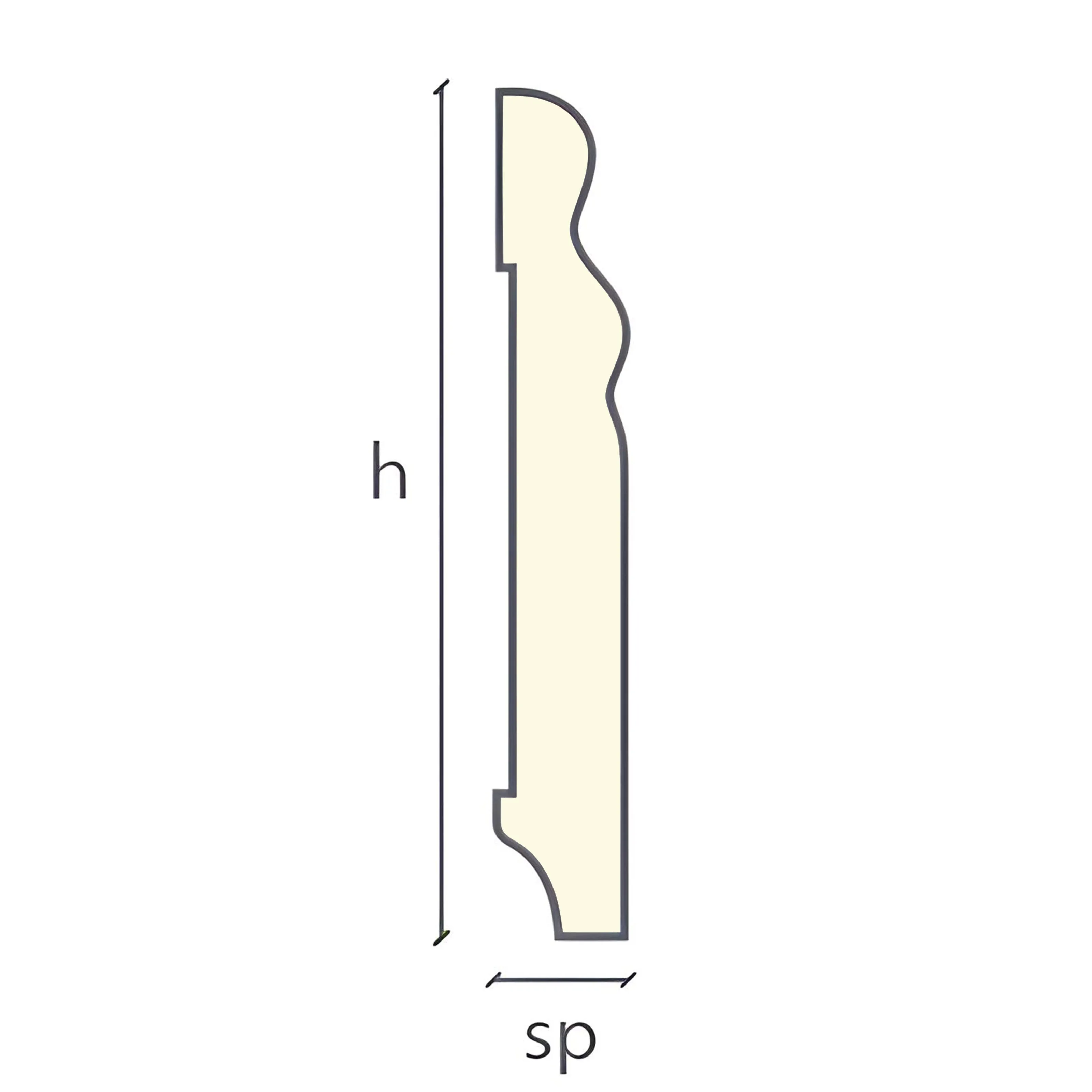 Battiscopa fibra di legno DUCALE 100X15mm Laccato ral 9010 - Bianco o grezzo