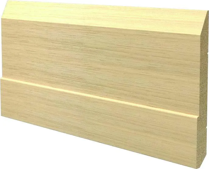 BATTISCOPA legno MASSELLO Zoccolino RINASCIMENTALE 140X15 bianco o grezzo (prezzo al metro lineare)