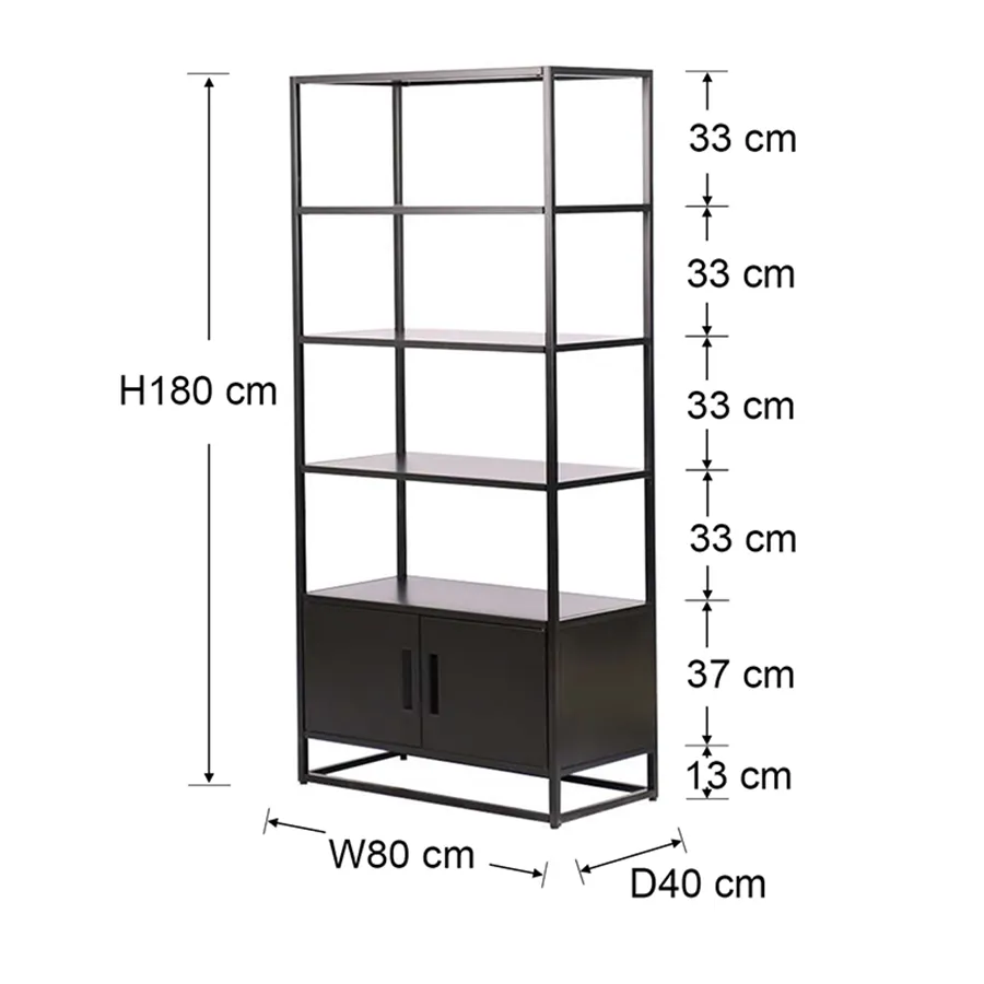 Brussel Wide Book Shelves Cabinet