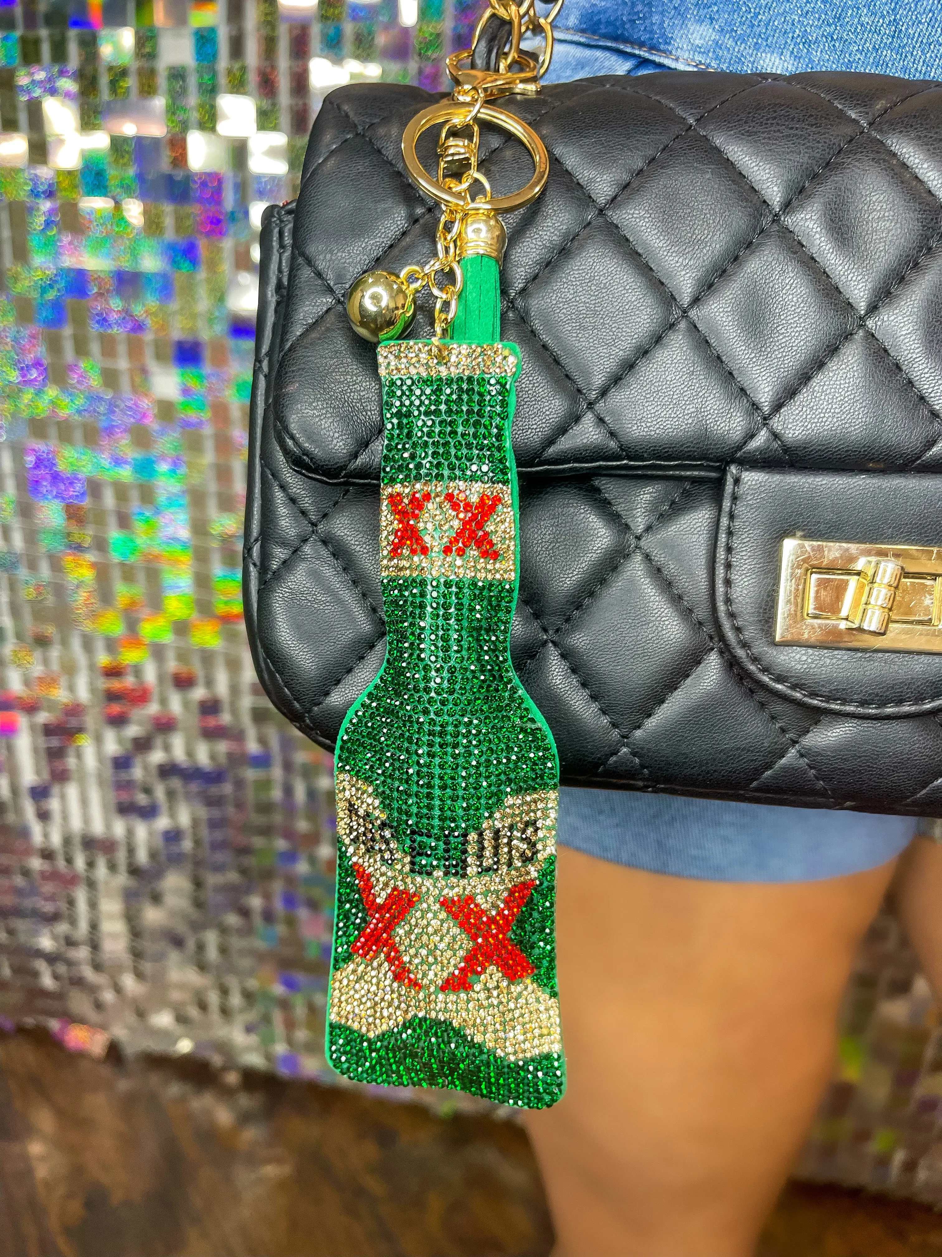 Dos Equis Bling Purse Clip/Keychain