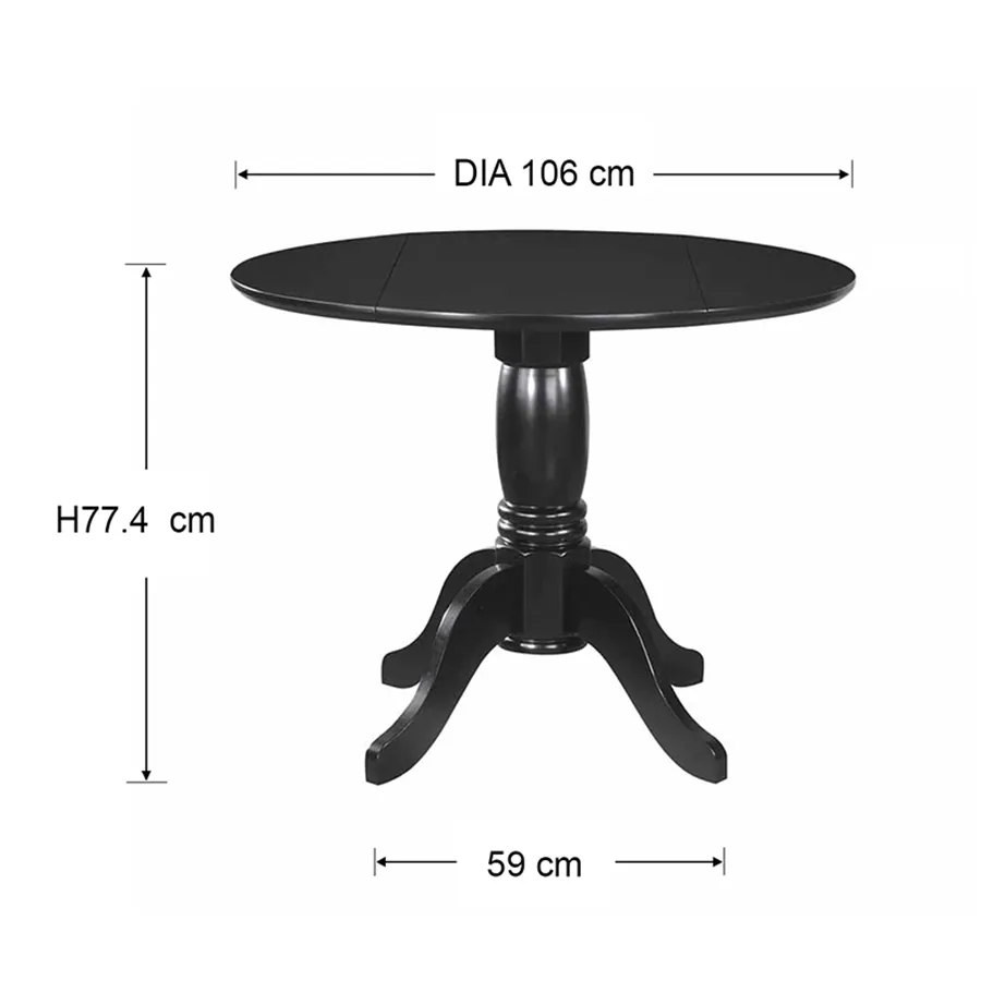 Gloria Round Drop Leaf Dining Table