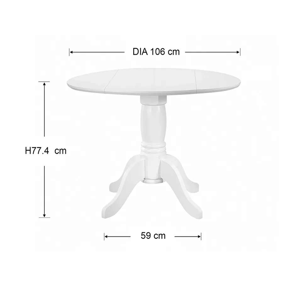 Gloria Round Drop Leaf Dining Table