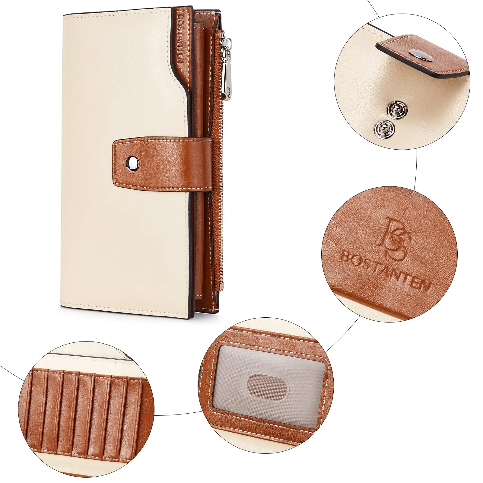 Lnna Genuine Leather RFID Wallets With Checkbooks —  Cash Clutch