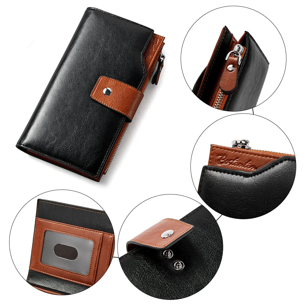 Lnna Genuine Leather RFID Wallets With Checkbooks —  Cash Clutch