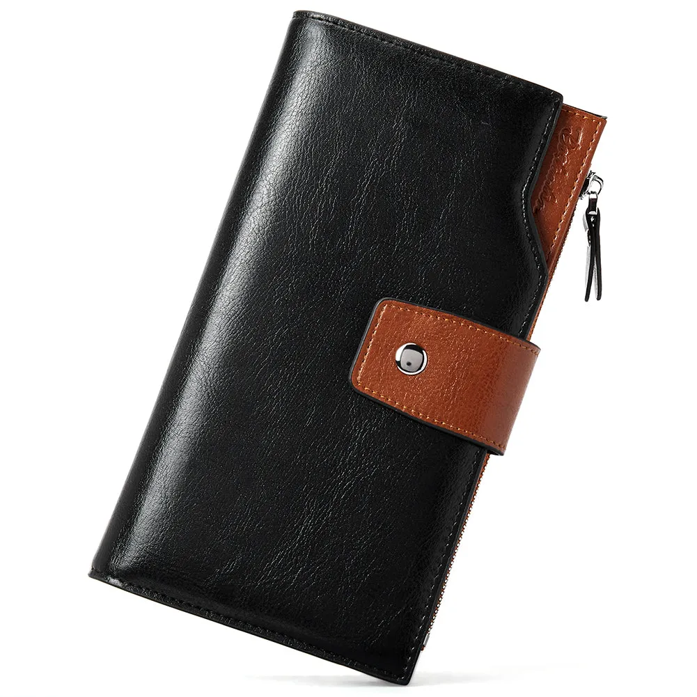 Lnna Genuine Leather RFID Wallets With Checkbooks —  Cash Clutch