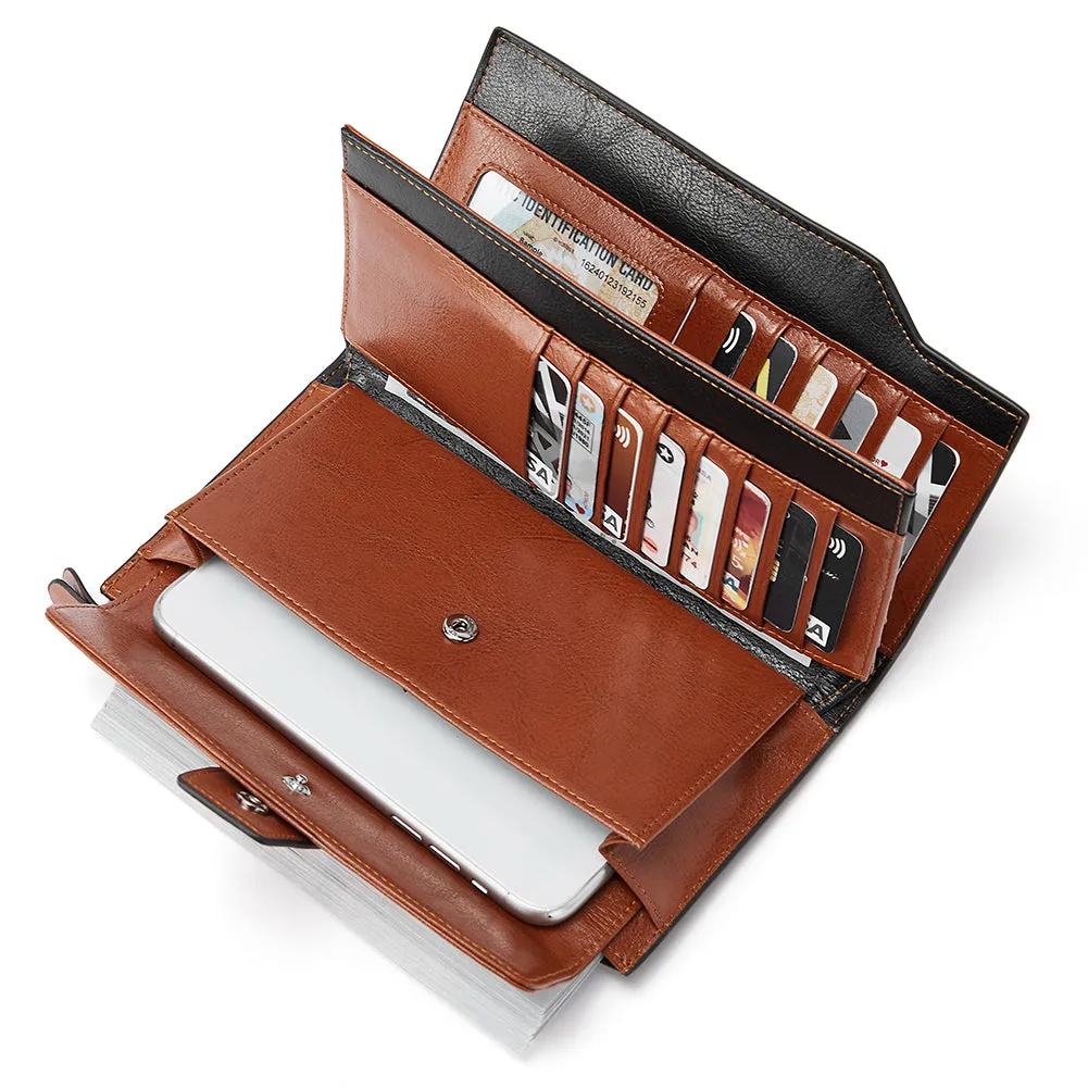 Lnna Genuine Leather RFID Wallets With Checkbooks —  Cash Clutch