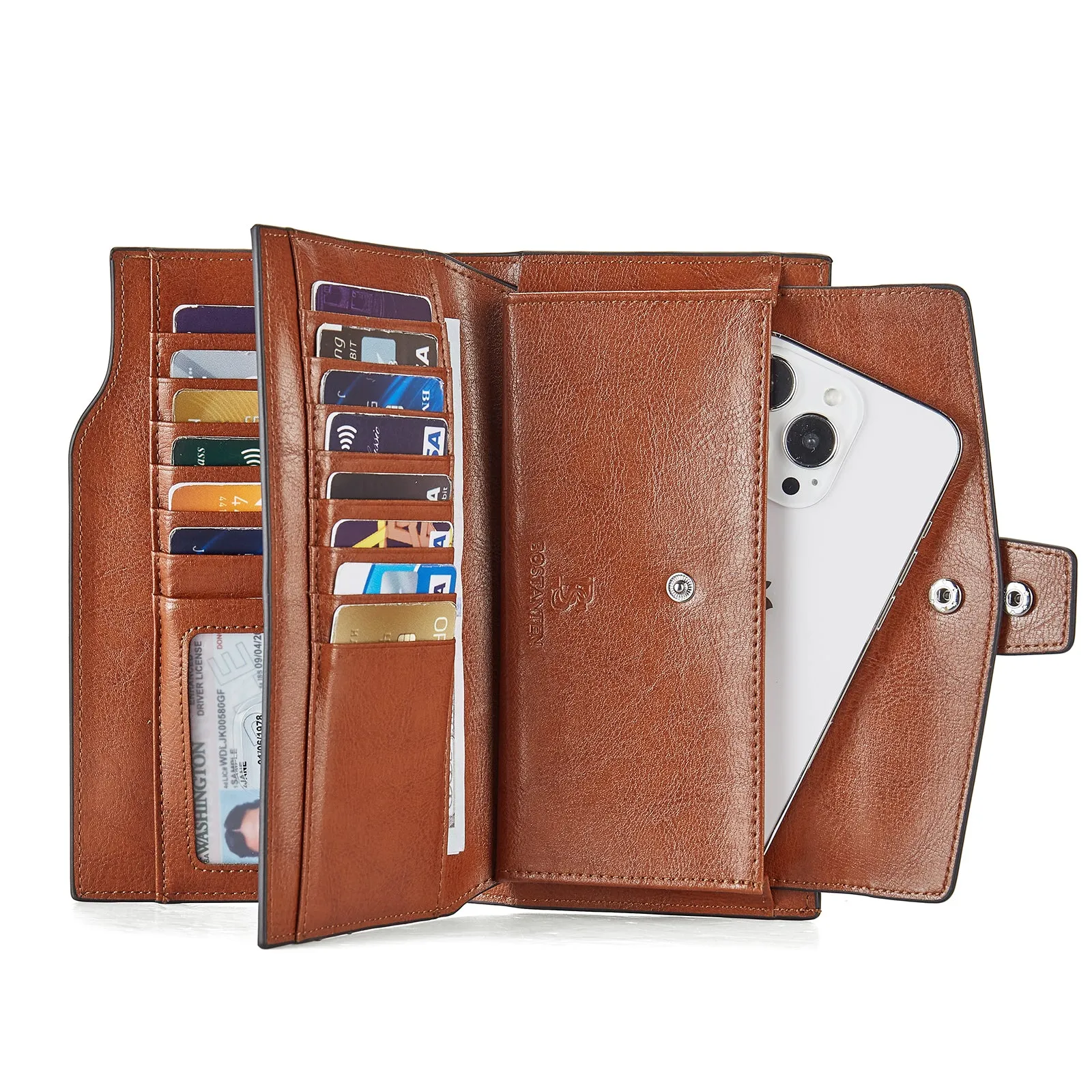 Lnna Genuine Leather RFID Wallets With Checkbooks —  Cash Clutch