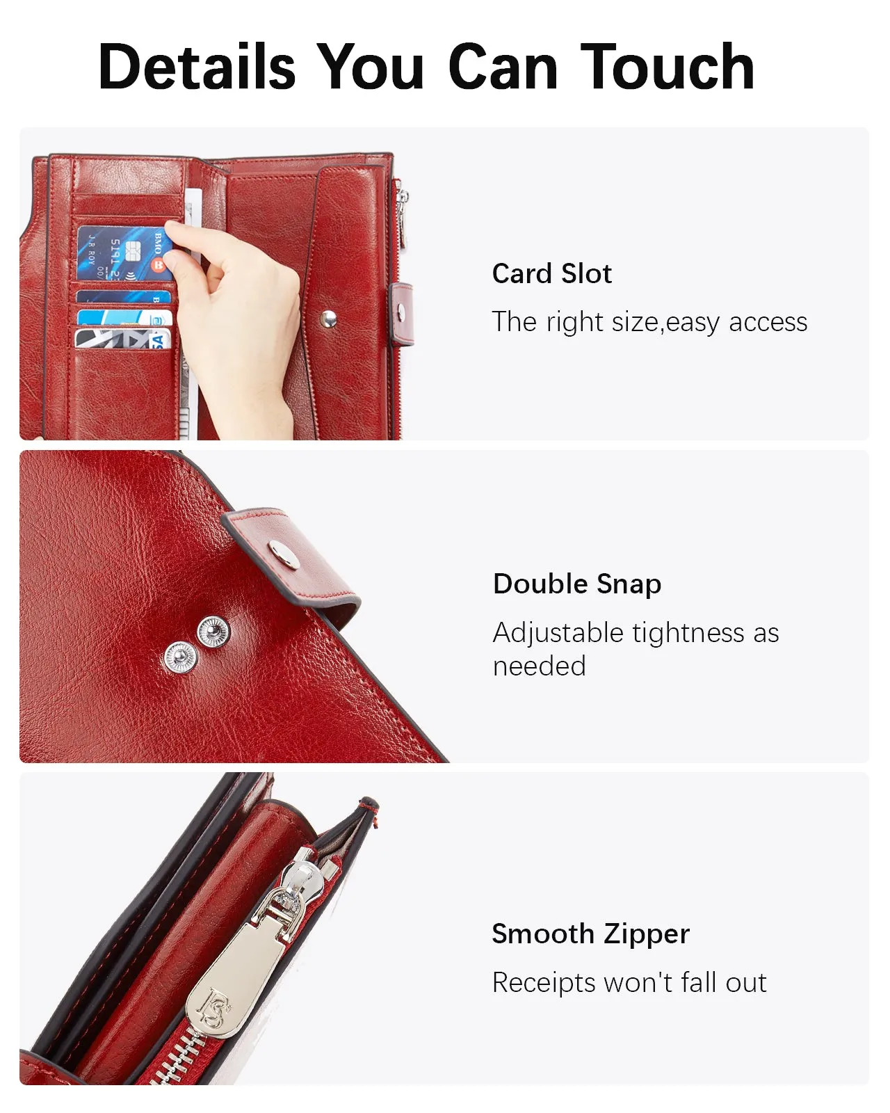 Lnna Genuine Leather RFID Wallets With Checkbooks —  Cash Clutch