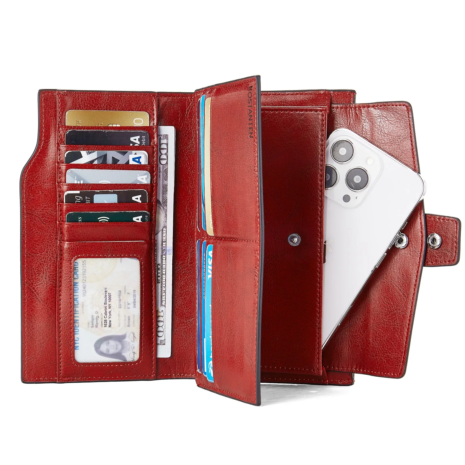 Lnna Genuine Leather RFID Wallets With Checkbooks —  Cash Clutch