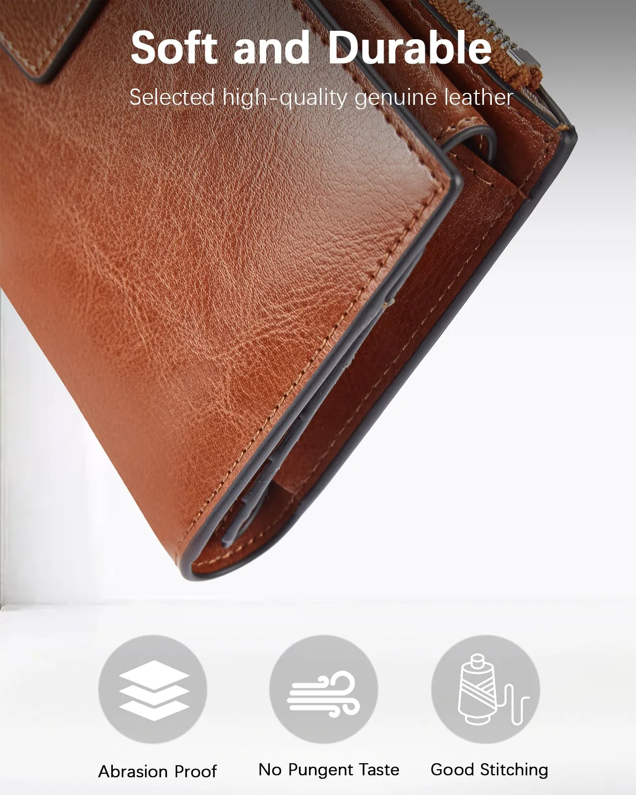 Lnna Genuine Leather RFID Wallets With Checkbooks —  Cash Clutch