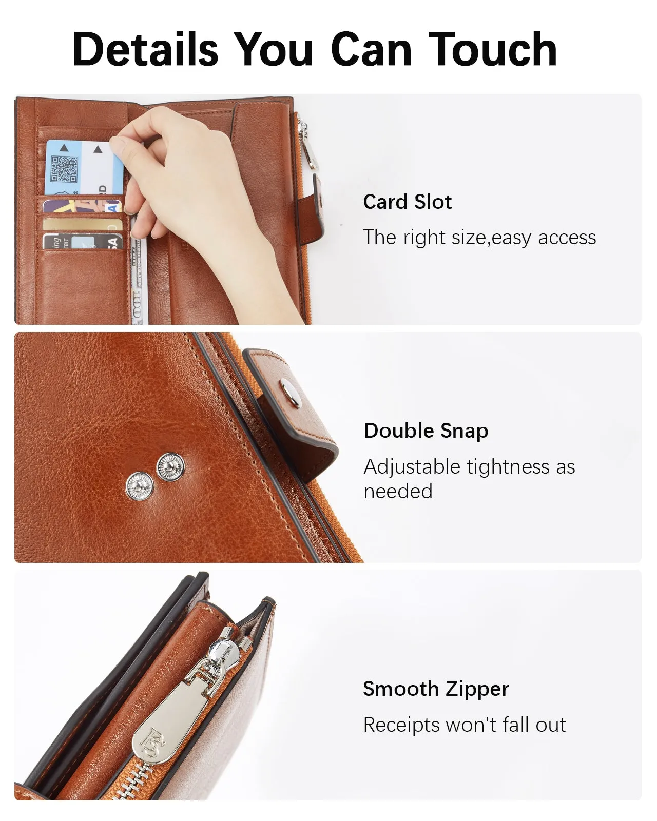 Lnna Genuine Leather RFID Wallets With Checkbooks —  Cash Clutch