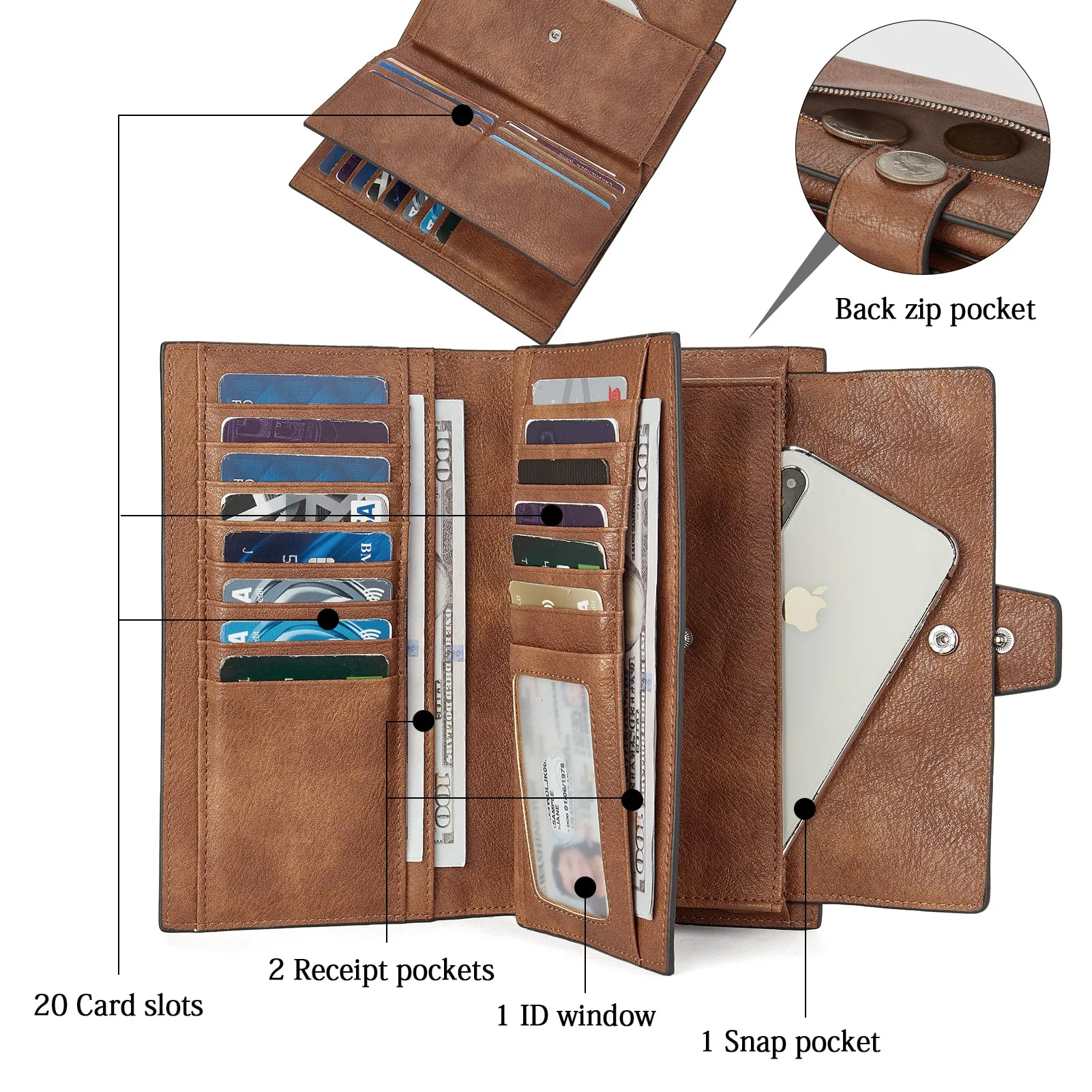 Lomy RFID Genuine Leather Wallet — Checkbook