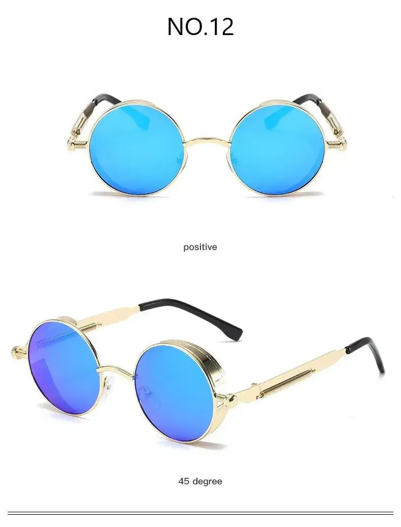 Metal Steampunk Sunglasses Men Women Fashion Round Glasses Brand Designer Vintage Sun Glasses High Quality Oculos de sol 2021