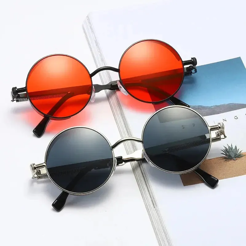 Metal Steampunk Sunglasses Men Women Fashion Round Glasses Brand Designer Vintage Sun Glasses High Quality Oculos de sol 2021