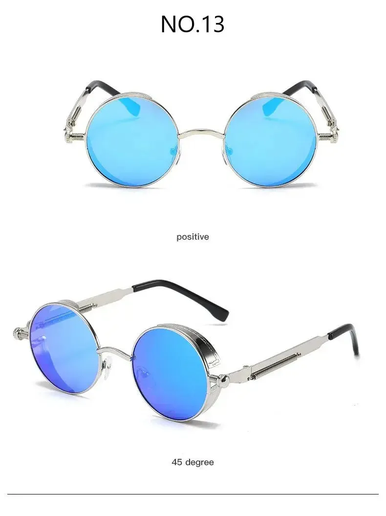 Metal Steampunk Sunglasses Men Women Fashion Round Glasses Brand Designer Vintage Sun Glasses High Quality Oculos de sol 2021