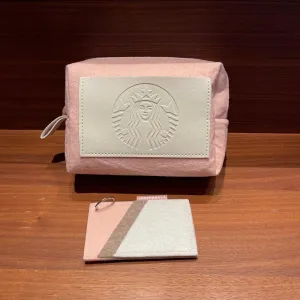 Mini Handbag, Wallet and Card Holder (Pink White)