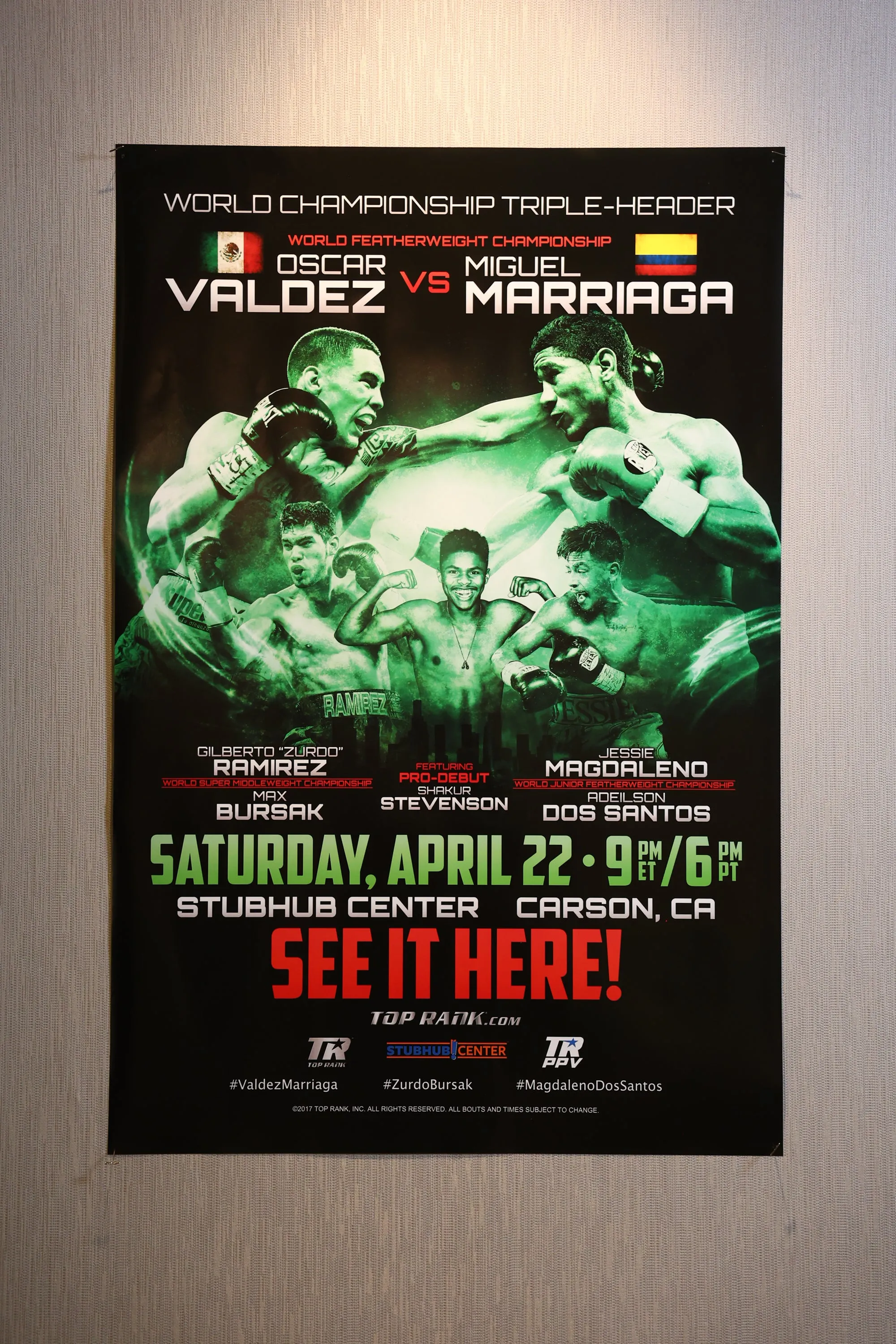 Oscar Valdez vs. Miguel Marriaga Official Event Poster (24x36)