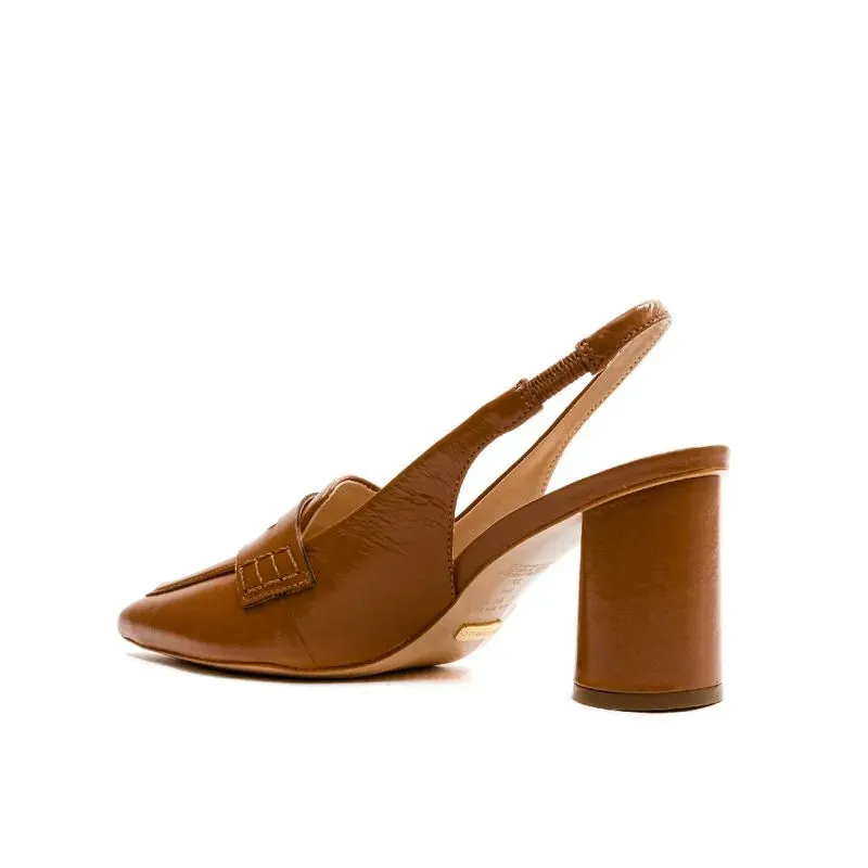 Slingback Cecconello Caramelo Salto Bloco