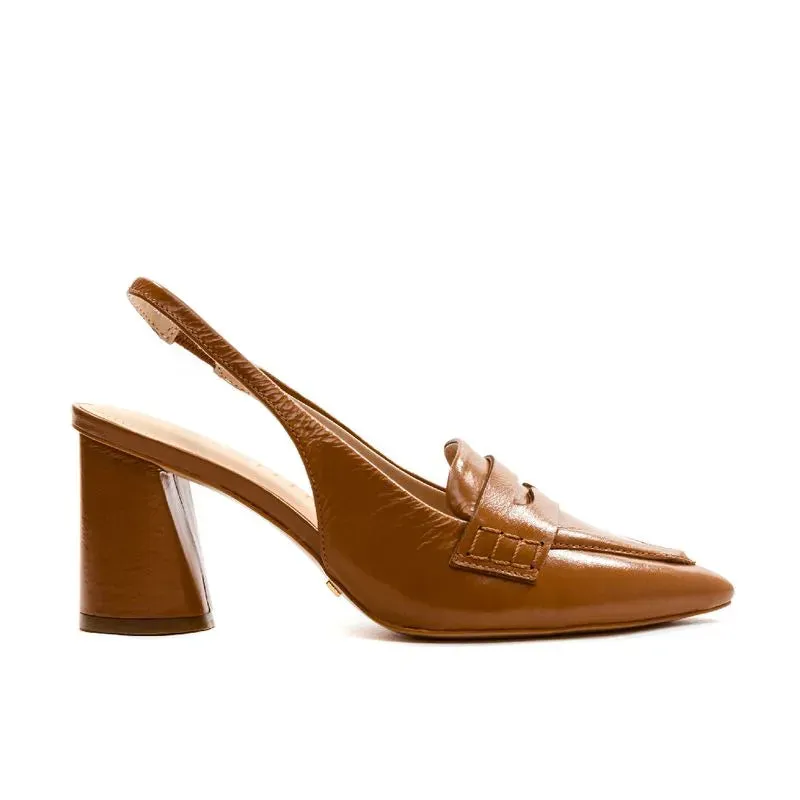 Slingback Cecconello Caramelo Salto Bloco