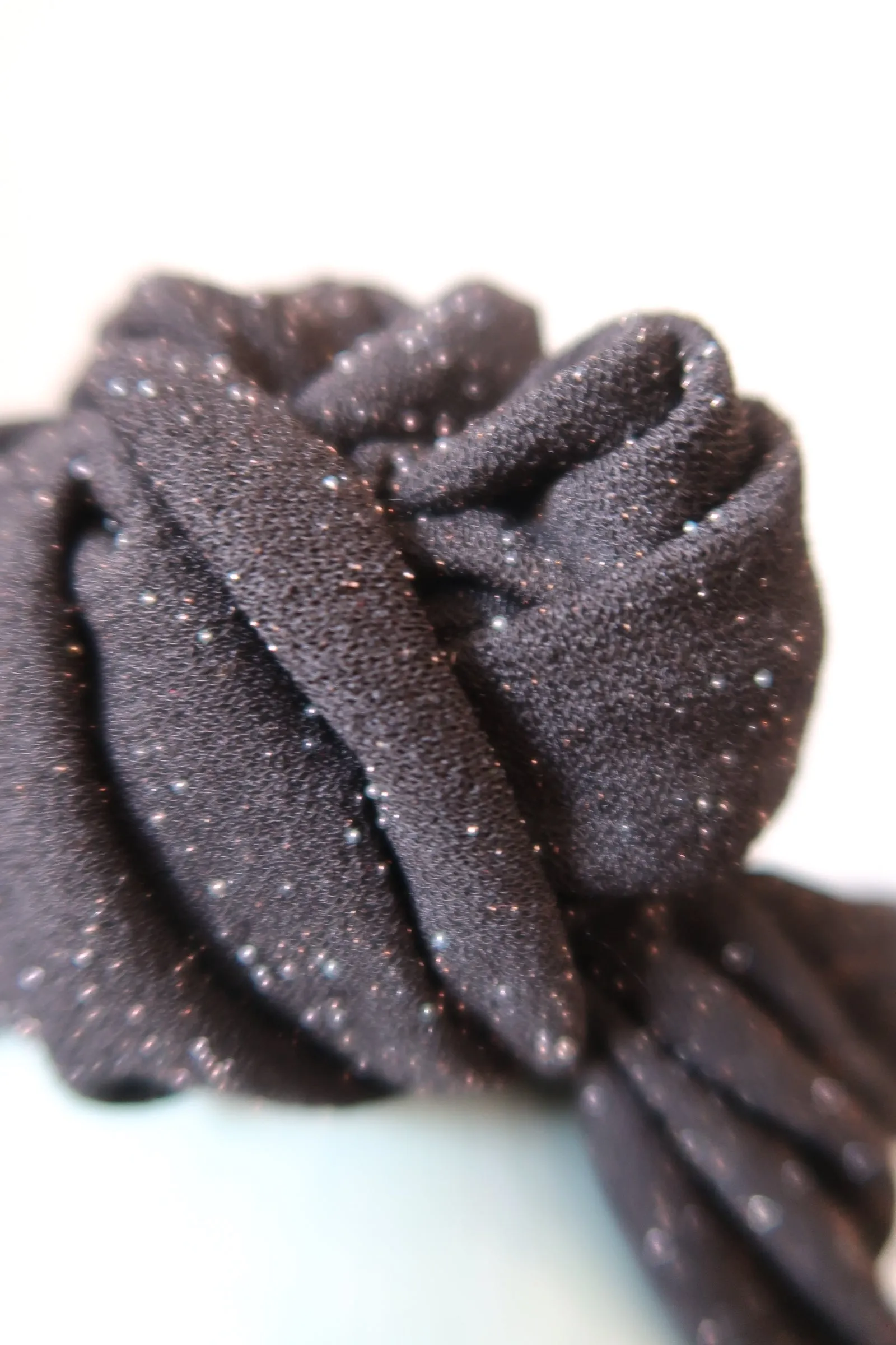 SMALL KNOT Black Sparkle (Full Coverage) 1940s Style Pre-tied Turban🎃