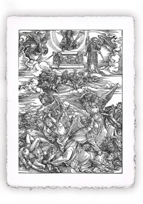 Stampa di Dürer - Apocalisse - 08 - La battaglia degli Angeli