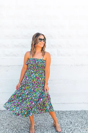 The Luna Colorful Midi Dress