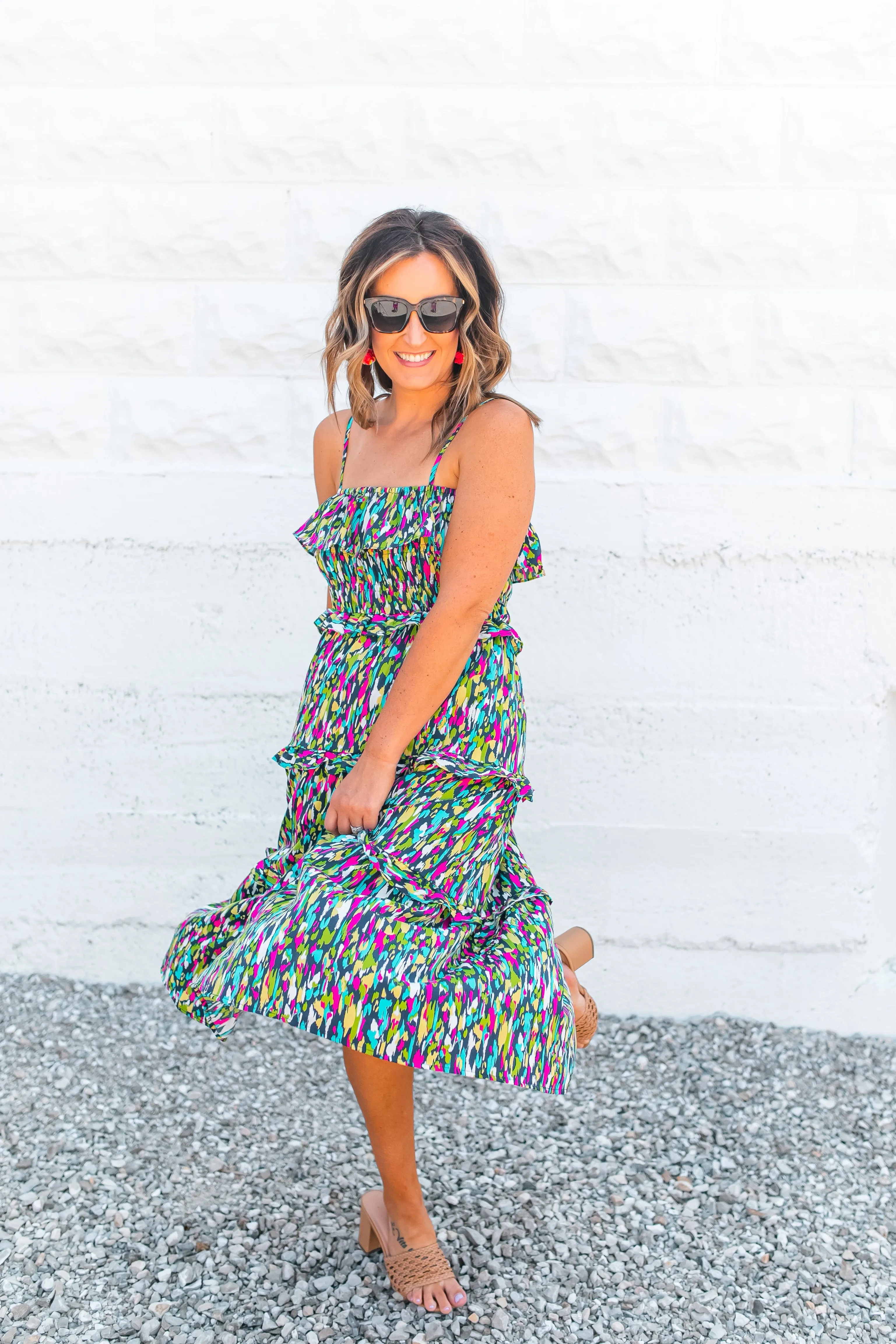 The Luna Colorful Midi Dress