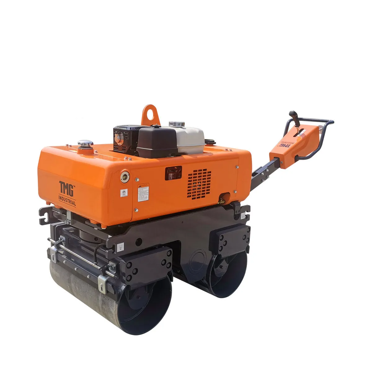 TMG Industrial 1-Ton Walk-Behind Double Drum Vibratory Roller, 13 HP Honda GX390 Gasoline Engine, 14” Drum, 3800 lb Compaction Force, Electromagnetic Clutch, Integrated Control Handle, TMG-MVR30