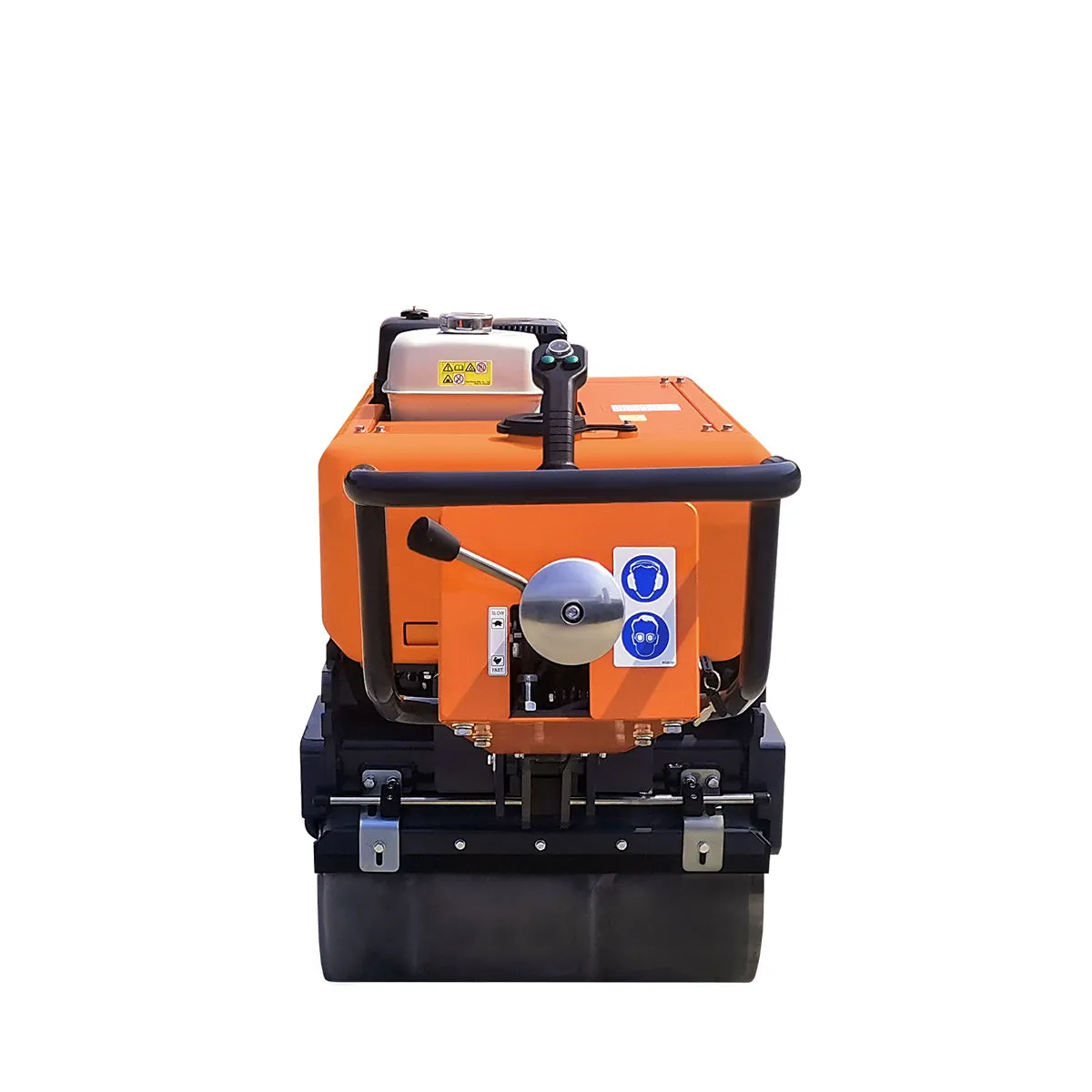 TMG Industrial 1-Ton Walk-Behind Double Drum Vibratory Roller, 13 HP Honda GX390 Gasoline Engine, 14” Drum, 3800 lb Compaction Force, Electromagnetic Clutch, Integrated Control Handle, TMG-MVR30