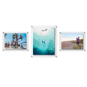 Triple Combo Gallery Wall: Set of 3 Single Panel   Magnet Frames (3005)